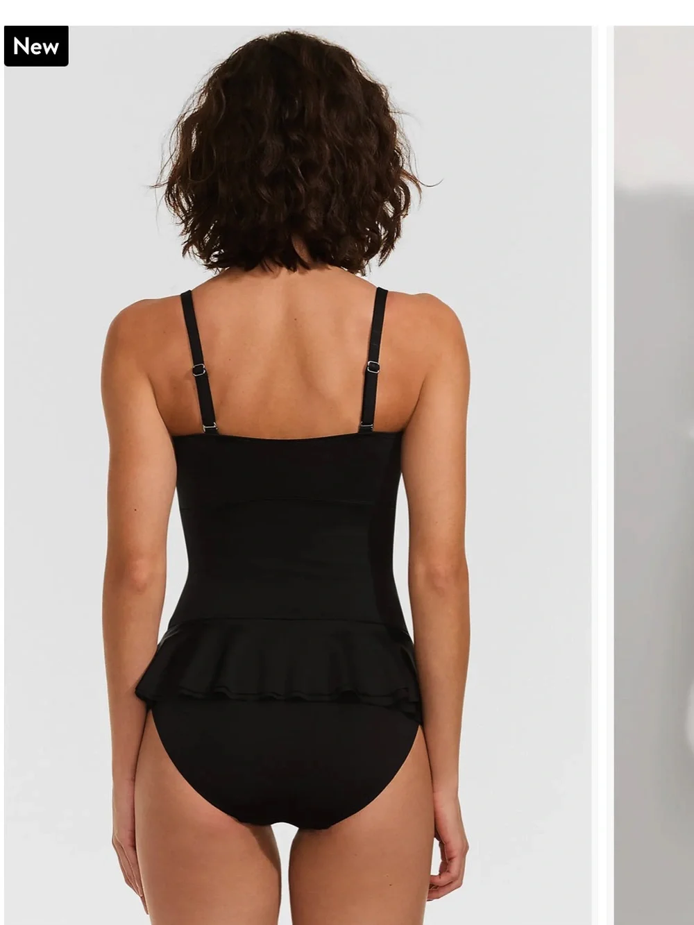 Lands' End Black Peplum Camisole Swim Top